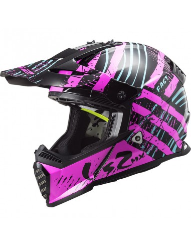 Ls2 Fast Evo Verve Helmet Black Pink...